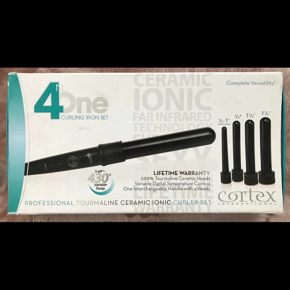 5 piece Interchangeable hair curling wand set